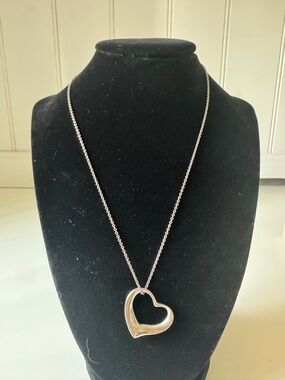 Tiffany & Co Women’s Sterling Silver Open Heart Pendant Necklace